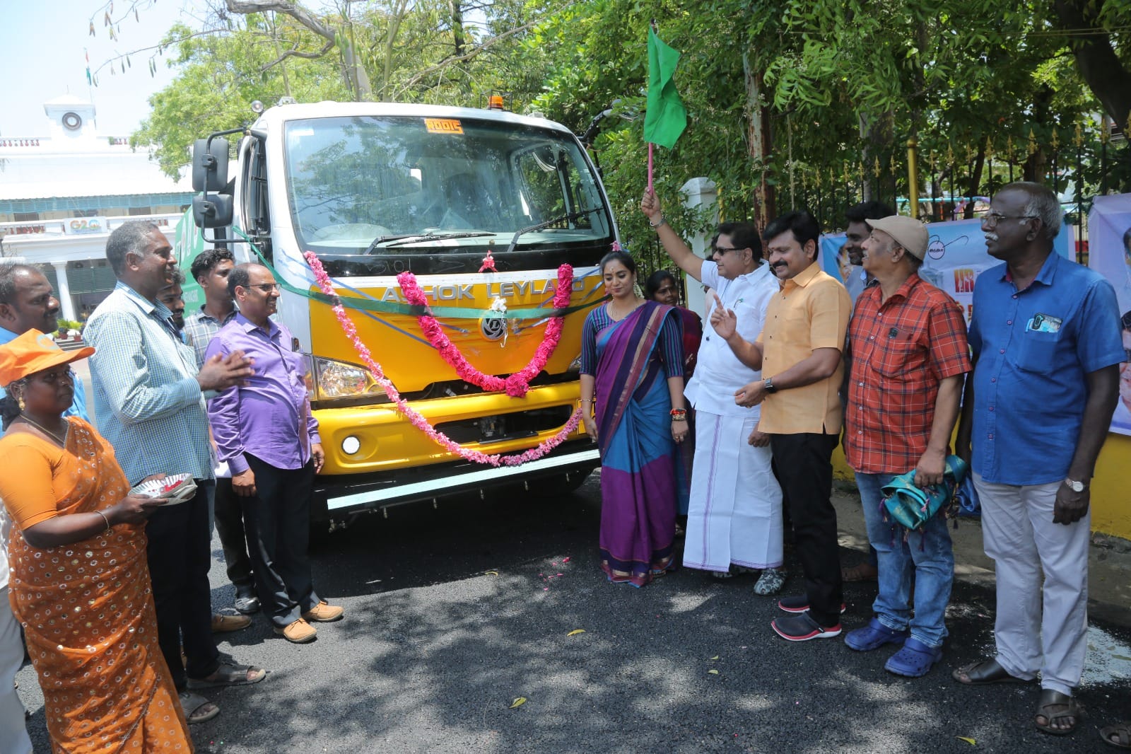 Flag-off ceremony for new sanitation collection vehicle
